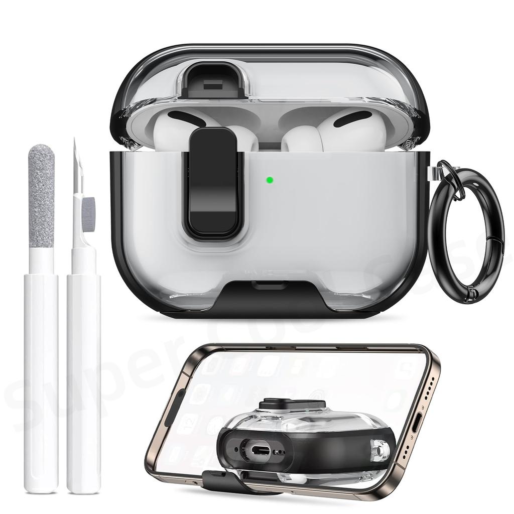 For AirPods Pro 3 Case 2025 with Phone Stand&Cleaner Kit Protective Cover for AirPods Pro 3 with Keychain for Airpods Pro 3 Case