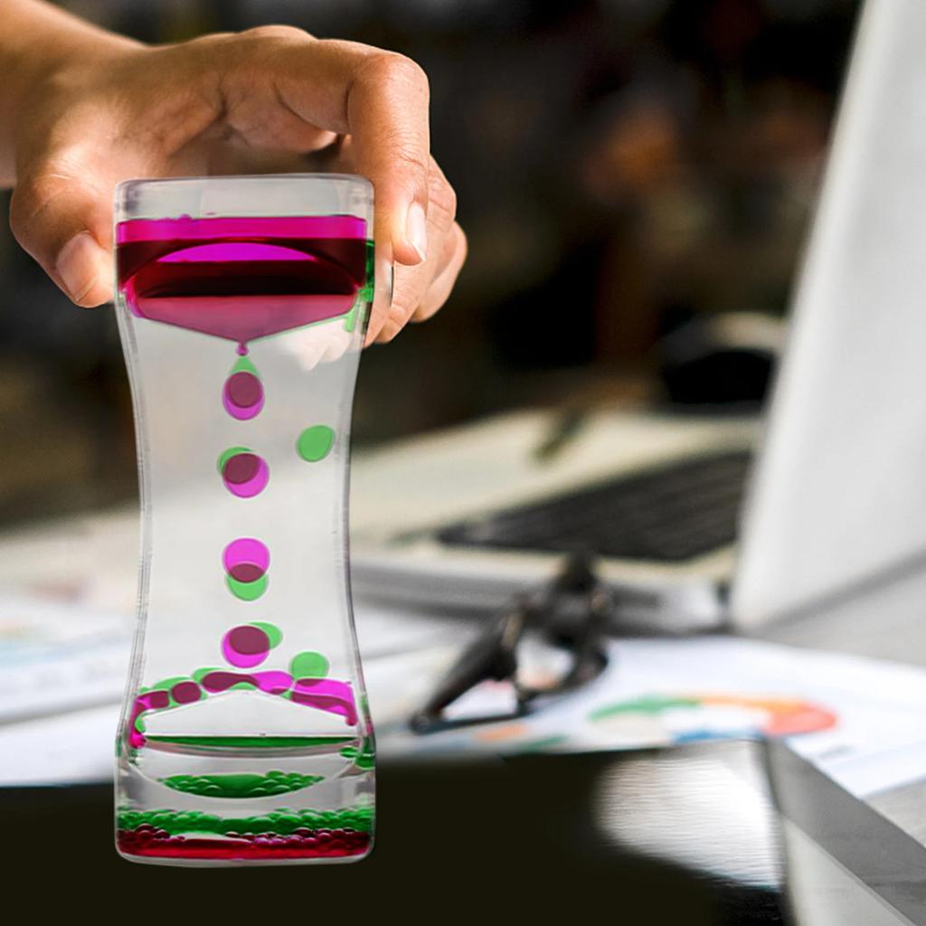 1/2/3/6pcs Liquid Motion Bubbler Hourglass Liquid Bubbler Timer Cool Office Desk Decorations Ornament Kids Adults Gift Products