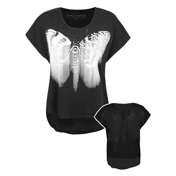 Blood Is The New Black Womens/Ladies Butterfly Haze Sheer Back T-Shirt