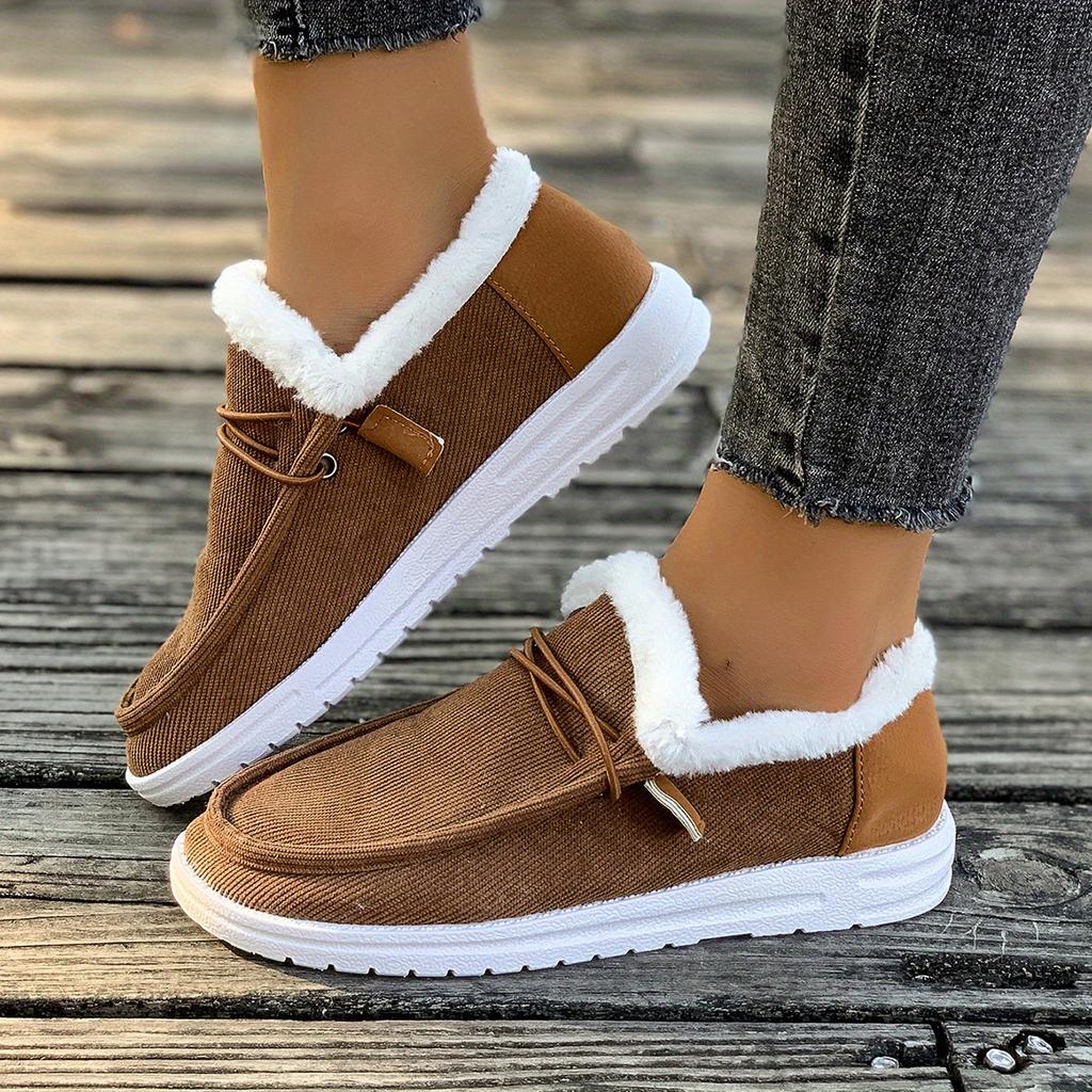 Women's Winter Furry Slip-Resistant Platform Sneakers/Boots - Thick Platform Height Increase