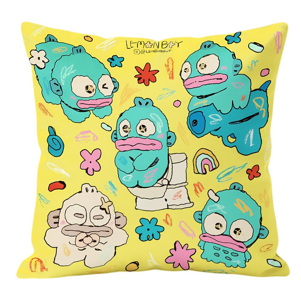 Hangyodon Double Sided Print Pillow Cover Decorative Cushion Cover 30x30 45x45 for Sofa Bedroom Kawaii Room Decor Home Decor