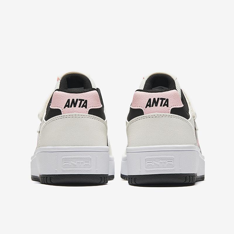 Anta Comfortable Versatile Non-Slip Wear-Resistant Low-Top Kids Skate Shoes Kids Sneakers Beige Black White A22448099-3