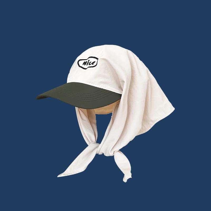 Jennie Style Sun Protection Headscarf Hat with Strap - Outdoor Baseball Cap Sunshade