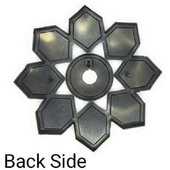 1 Pcs Round Geometric Flower Shape Fiber Wall Mirror with Acrylic Golden Aesthetic Frame with Hook for Hanging