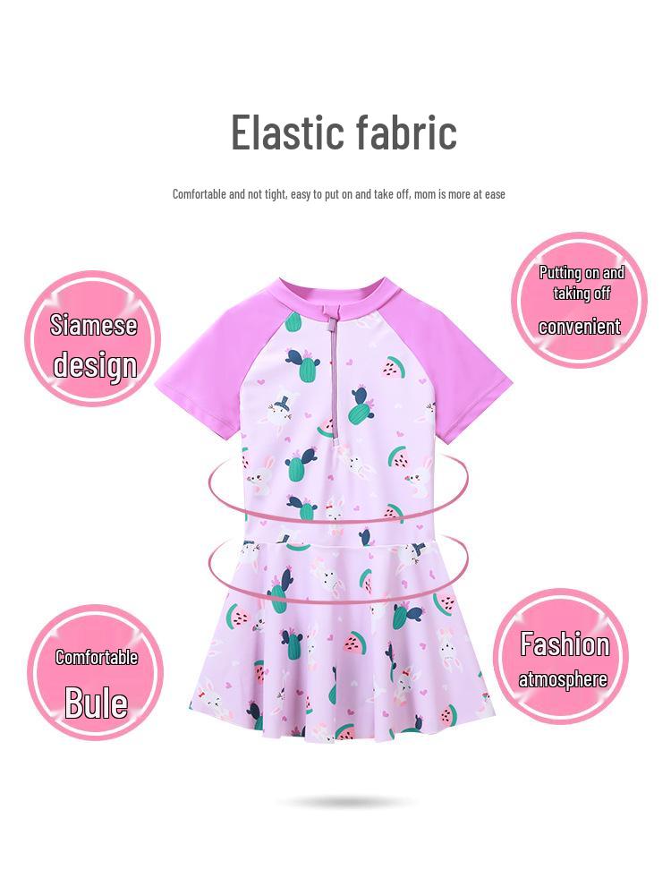 2025 Children's Two-Piece Swimsuit: Summer Water Park Swimwear for Girls, Sizes Medium & Large
