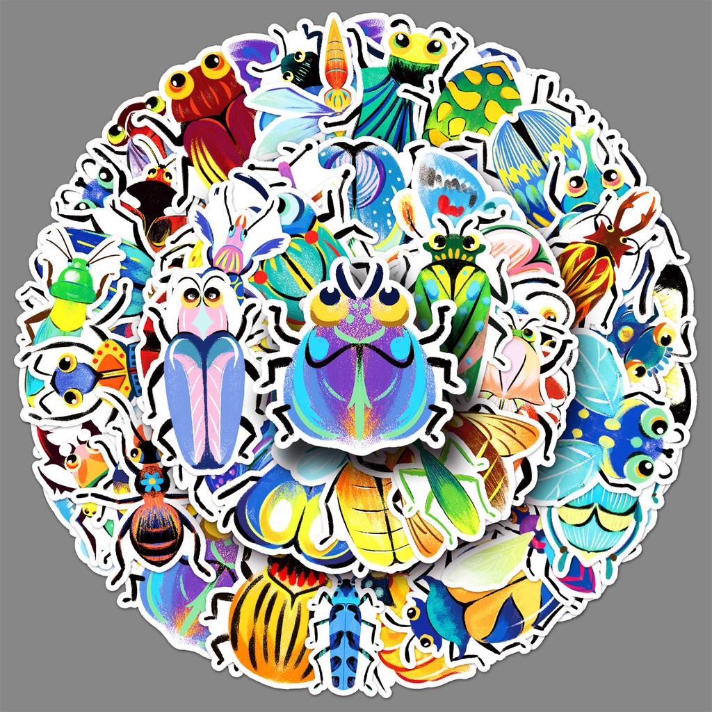 51 Insect Graffiti Stickers Cartoon Hand-drawn Decorative Laptop Mobile Phone Case Water Cup Stickers