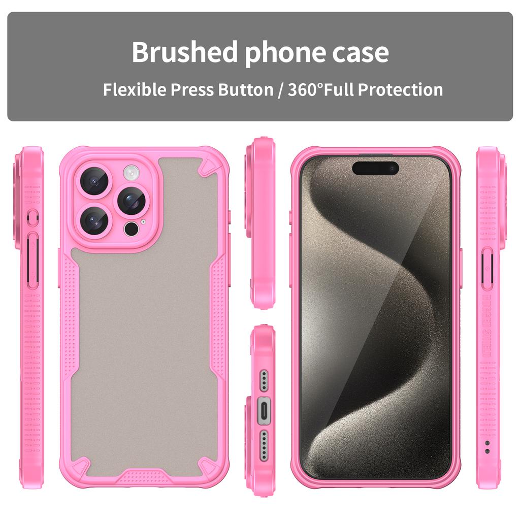 Armor Series For iPhone 15 Pro Case PC+TPU Semi-Transparent Frosted Finish Protective Phone Cover