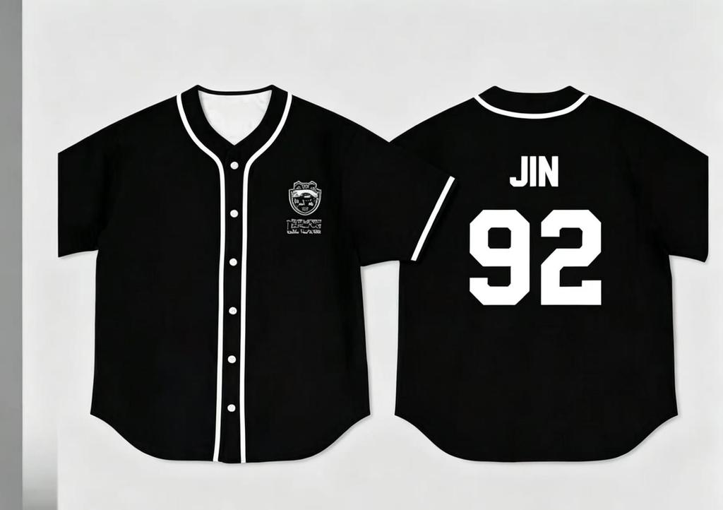 Camiseta de Béisbol Kpop BTS de Manga Corta Cárdigan Streetwear Coreano Soporte para Fans Camisa Casual de Botones de Verano para Mujeres Hombres