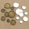 10-20pcs 10/12/14/16/18/20/25/30mm Inner Size Double Side Style Cabochon Blank Base Setting Charms Pendant Tray DIY Jewelry
