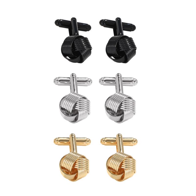 Popular European & American Twisted Sleeve Hollow Cufflinks for Men's Shirts