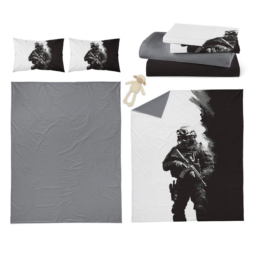 Call of Duty Gaming-Themed Four-Piece Duvet and Bedding Set for Boys' Dorm Room