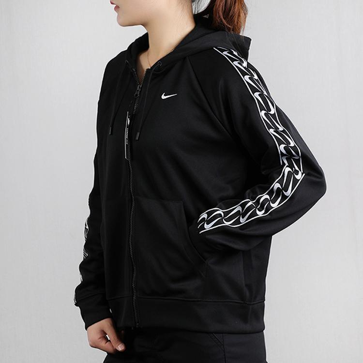 Nike Side-Tape Logo Zip Hoodie Jacket Women Outerwear Black BV3448-010