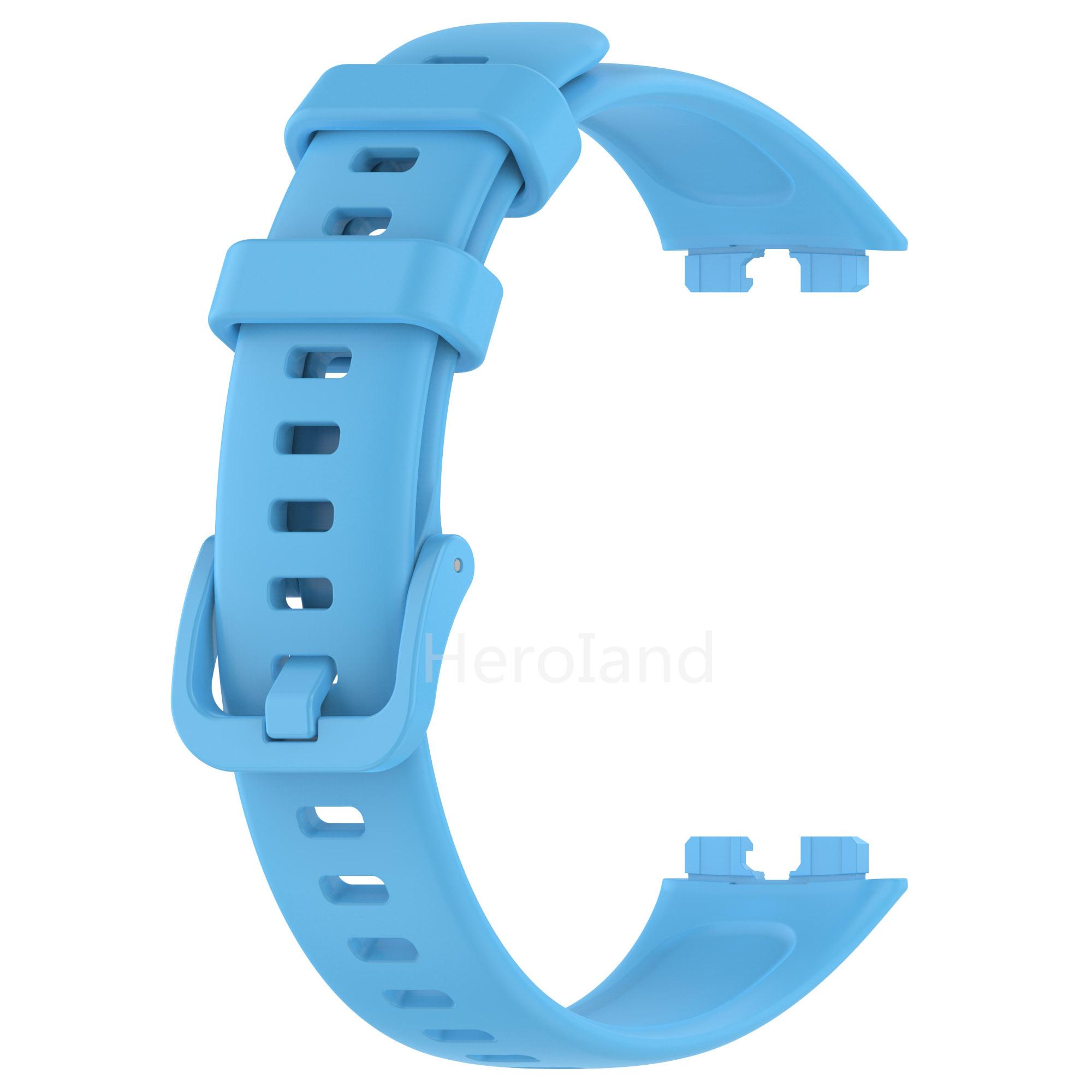 

Модный мягкий силиконовый ремешок для часов для смарт-часов Huawei Band 8, браслет для Huawei Band 9 10, спортивный ремешок и ТПУ чехол for Huawei Band 8 небесно-голубой