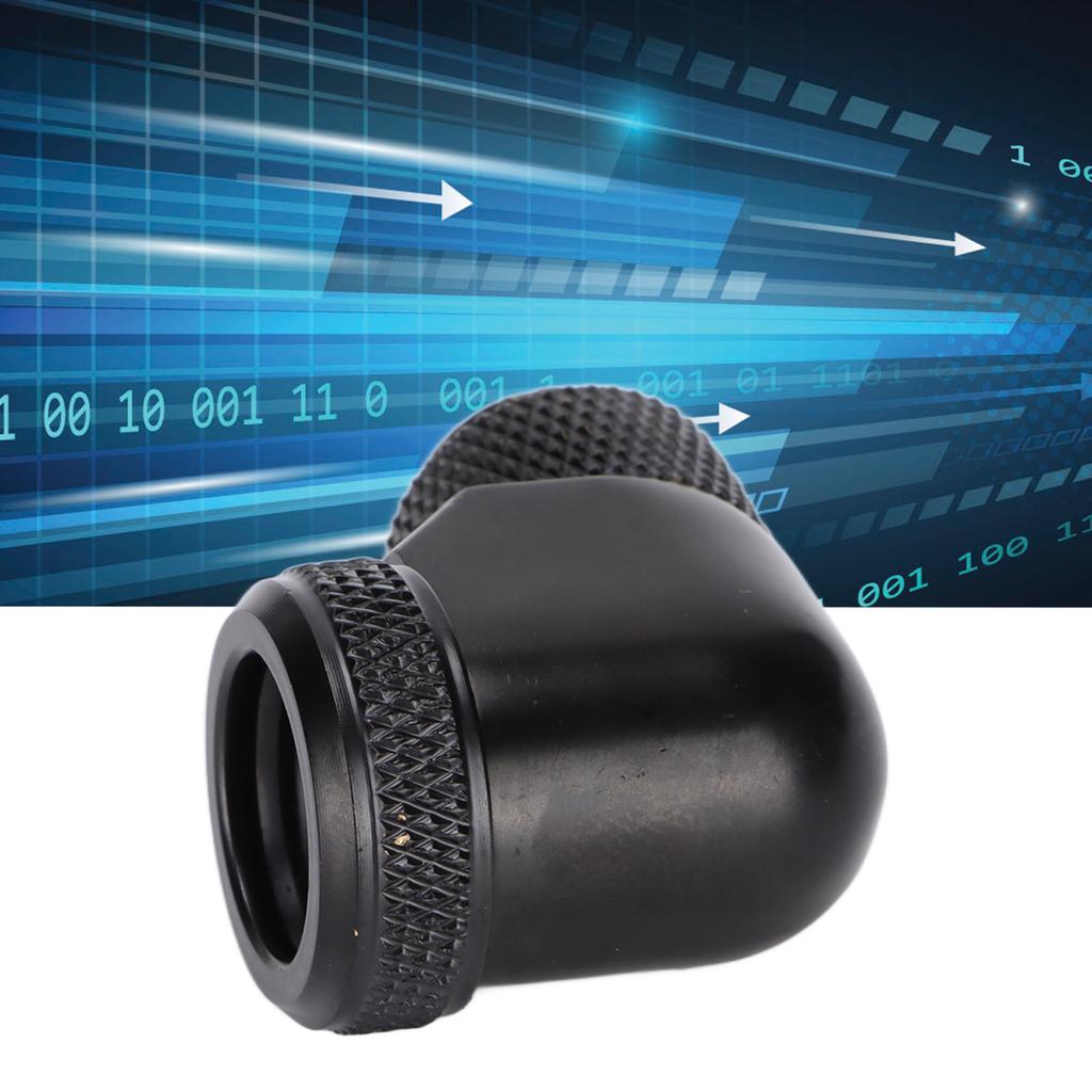 Water Cooling Fitting 360 Degree Rotating Computer WaterCooled AntiDropping Hard Tube Connector(Black )