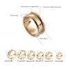 Set of 6 Grooved Finger Rings Fashionable Empty Rings DIY Rings Material