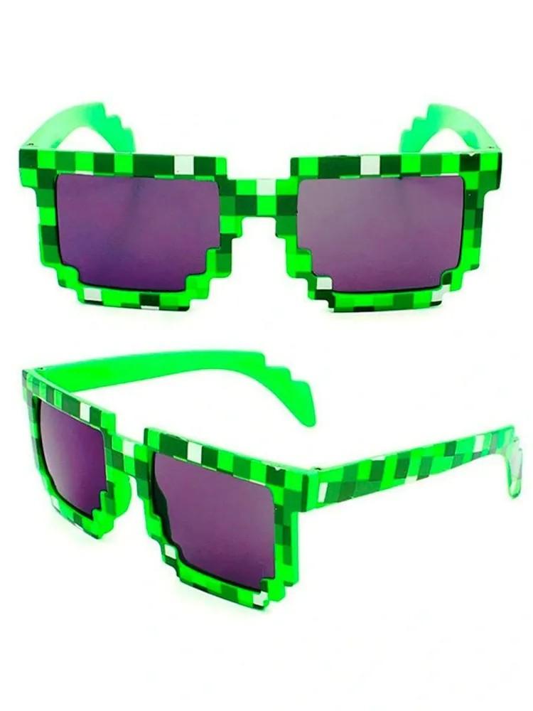 

Взрослые солнцезащитные очки, модные ретро-очки в клетку, персонализированные, модные и трендовые очки One Size зелёный