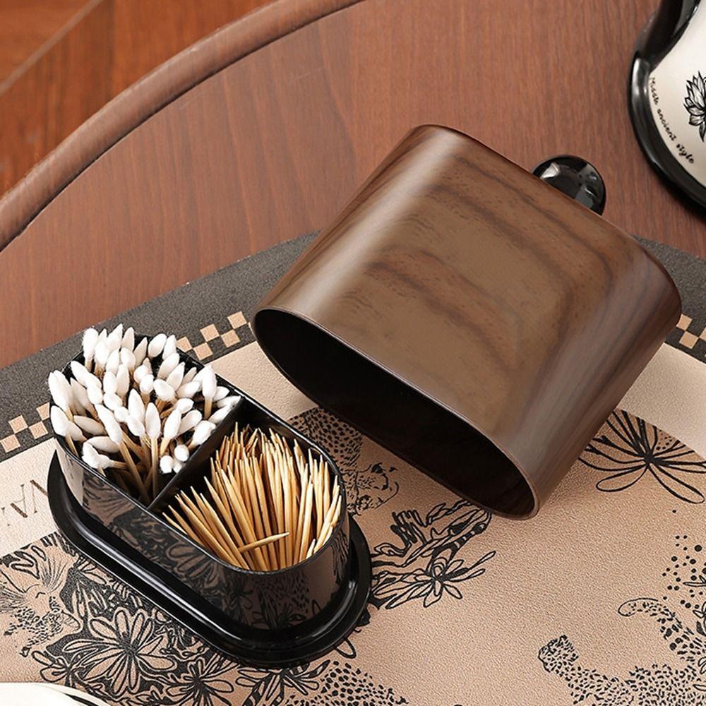 Plastic Toothpick Box Moisture-proof Toothpick Dispenser Cotton Swab Storage Box  Dining Table