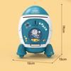 Children Piggy Bank Space Rocket Shape Plastic Money Box Toy Cartoon Sticker Cash Box Toys Safe Coin Holder for Kids Gifts