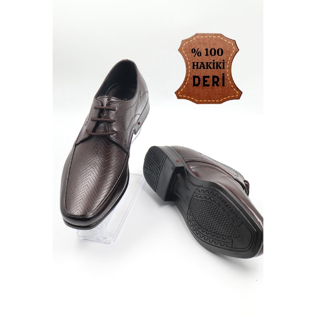Men's Genuine Inner Outer Leather Black Tied Classic Casual Shoes