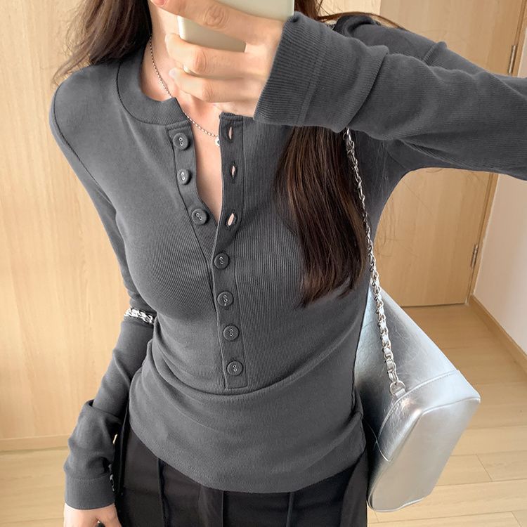 

Подкладка для женской футболки с длинными рукавами для внутренней подкладки L темно-серого