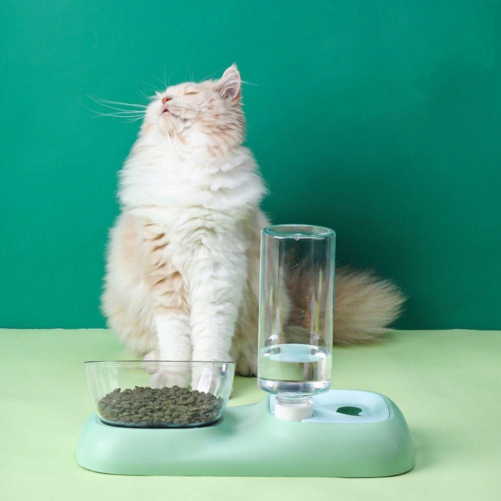 

Anti-overturning Cat Water Bowl Plastic Cat Food Bowl 2-in-1 Pet Supplies For Puppy серый/зелёный