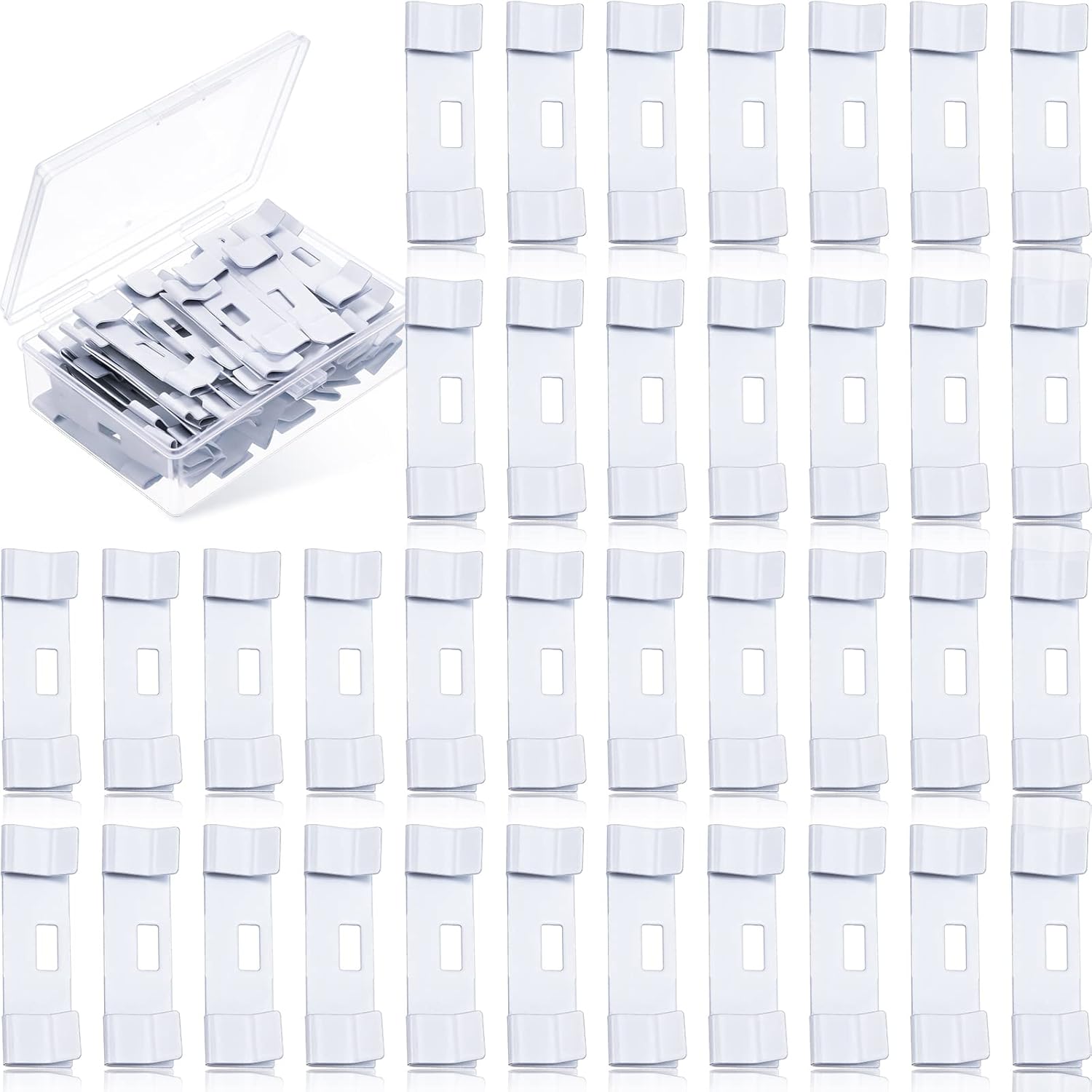 Blulu 30 Pcs Vertical Blind Repair Tabs Kit Vane Savers Blind Repair Clip, Window Replacement Slats Parts, White 30