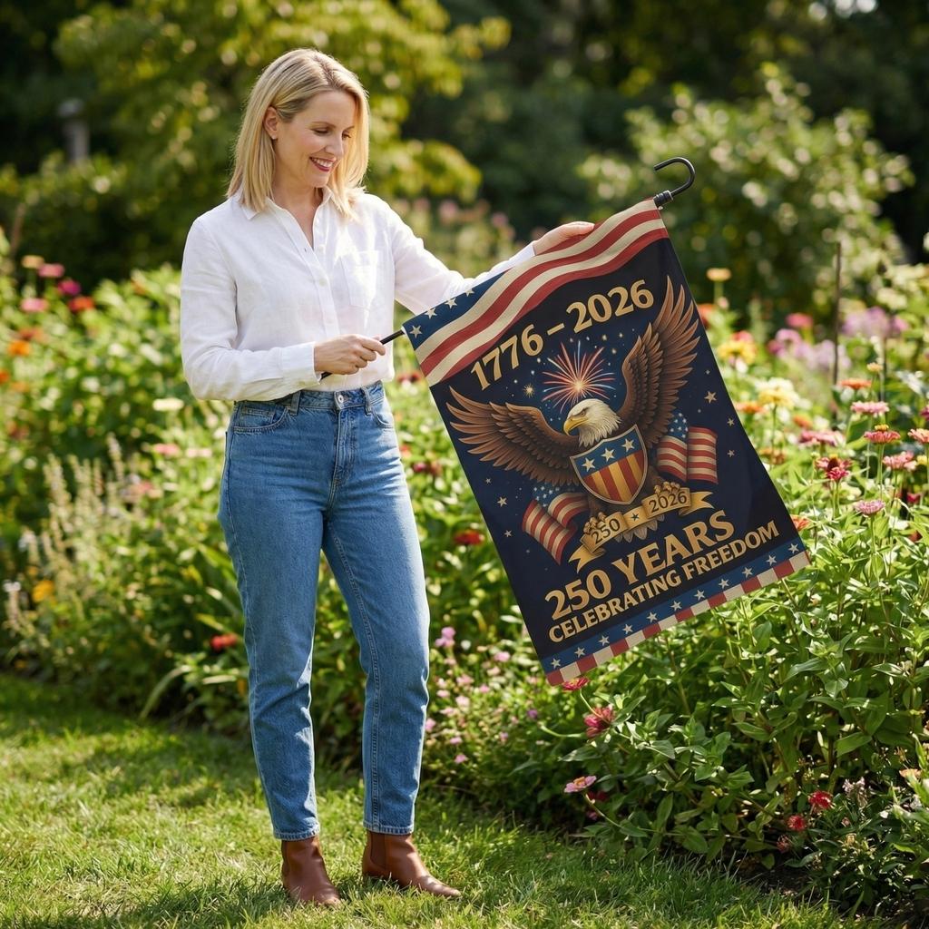 The People 1776-2026 Flag Memorial Day Patriotic 250th Birthday 250 Years United States Indoor Garden Decoration (250 YEARS)