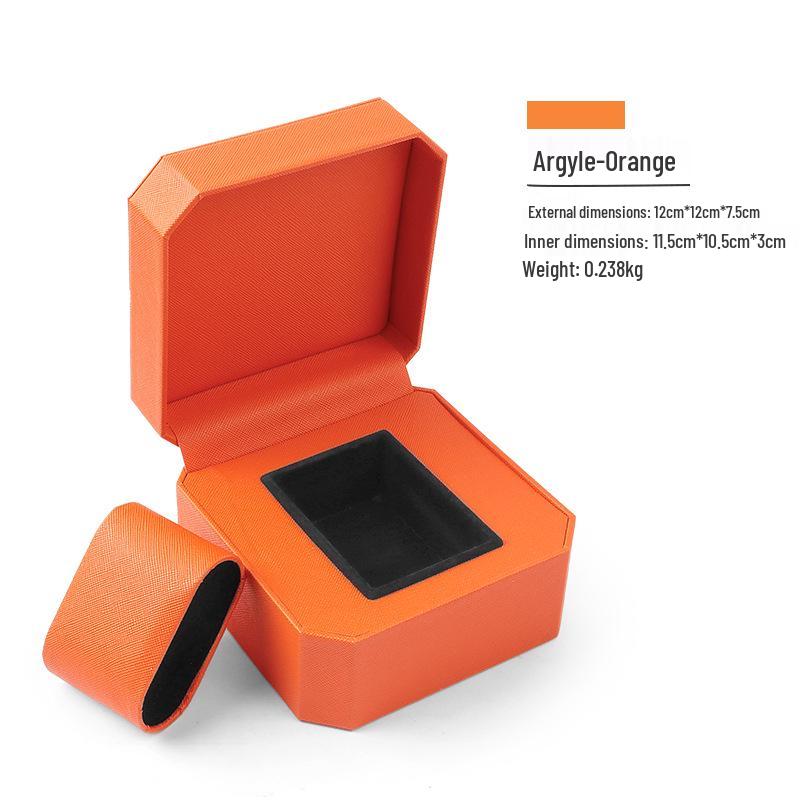 Men's Portable PU Leather Octagonal Watch Storage Box