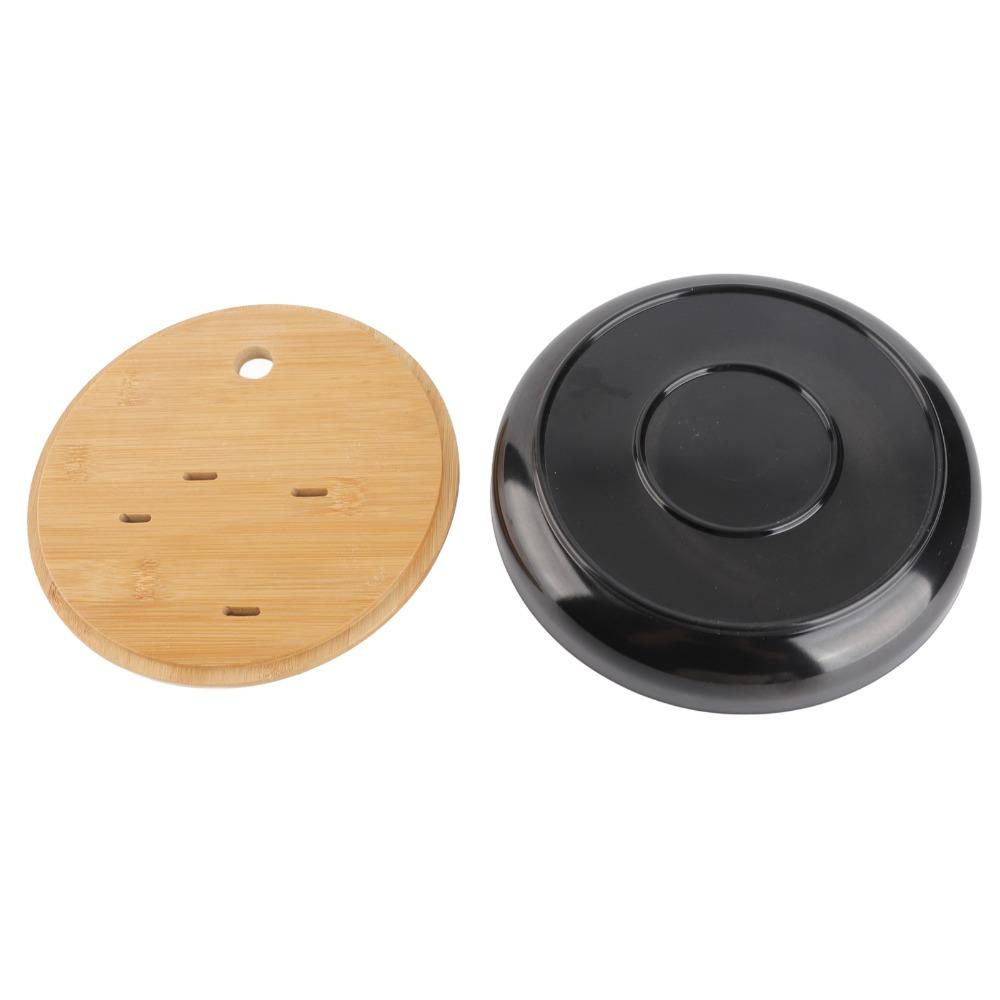 Black Color Bamboo Tea Tray Round Shape Kungfu Tea Tray Home Decor Round Tea Tray  Tea Accessories