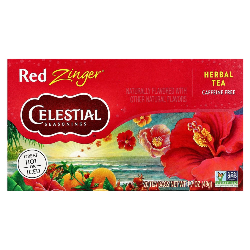 Celestial Seasonings Herbal Tea, Red Zinger, Caffeine-Free, 20 Tea Bags, 49g (1.7oz)