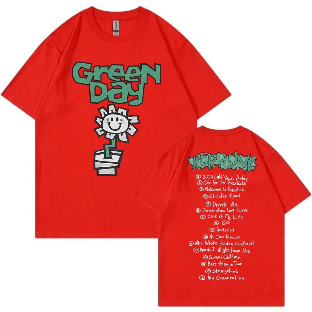 Rock Band Green Day Kerplunk Album Merch Trička Pánské Dámské Oblečení Móda Hip Hop Tričko Letní Ležérní Tričko s Krátkým Rukávem