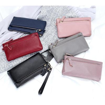 Women's Large Capacity Cowhide Clutch Wallet with Phone Storage