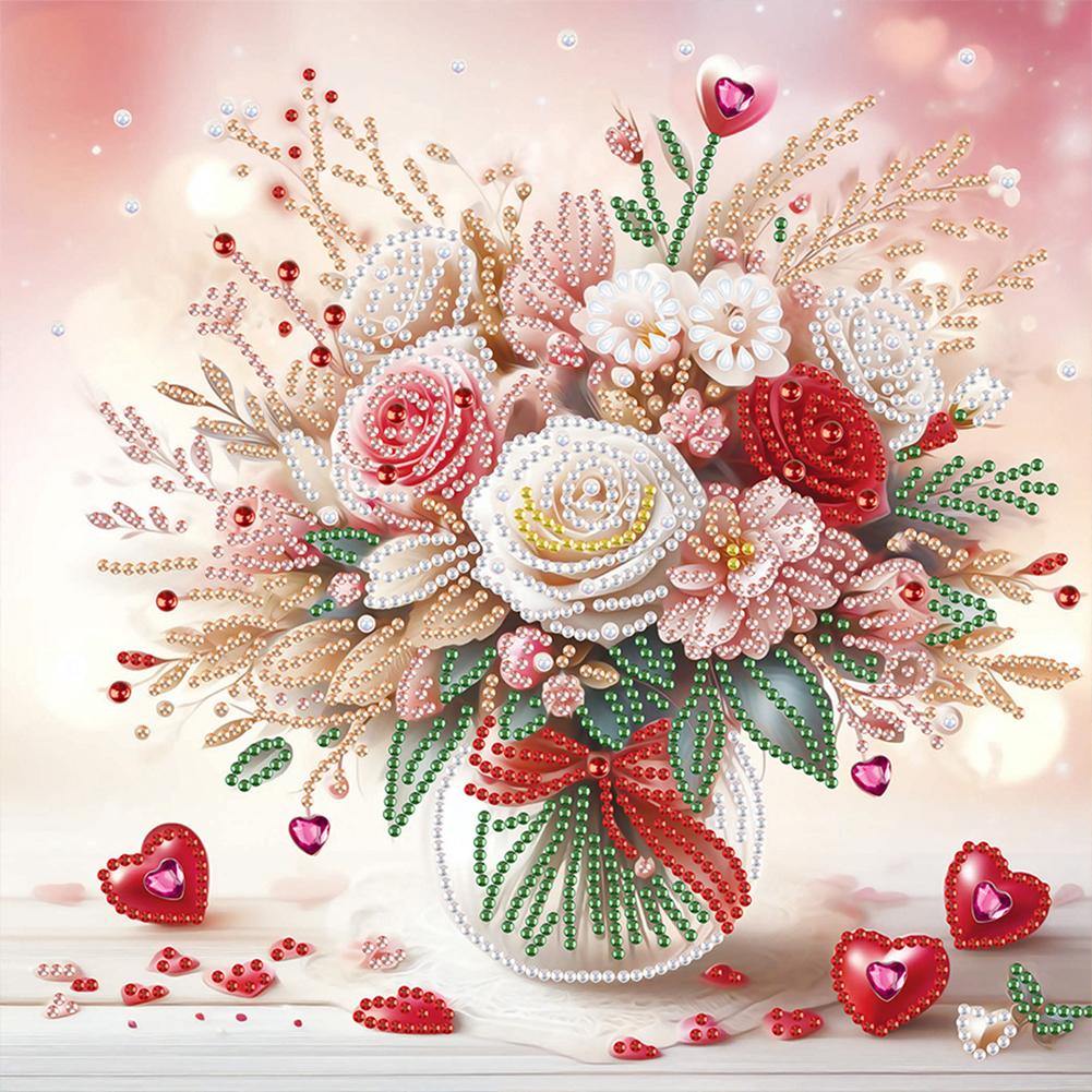 5D DIY Partial Special Shaped Drill Diamond Painting Kit Love Heart Decor30x30cm