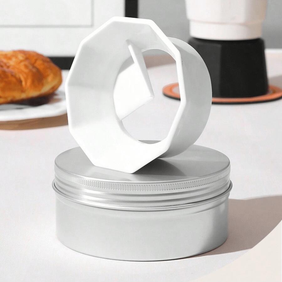 

1pc New Creative And Practical Coffee Pot With Powder Ring No Pressure Rotation Flat And Fast Powder Spreading Without Scatterin