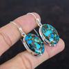 Copper Chrysocolla Earring Real Gemstone Earring Handmade Earrings 925 Sterling Silver Earring Very Pretty Chrysocolla Jewelry Gift For Wife