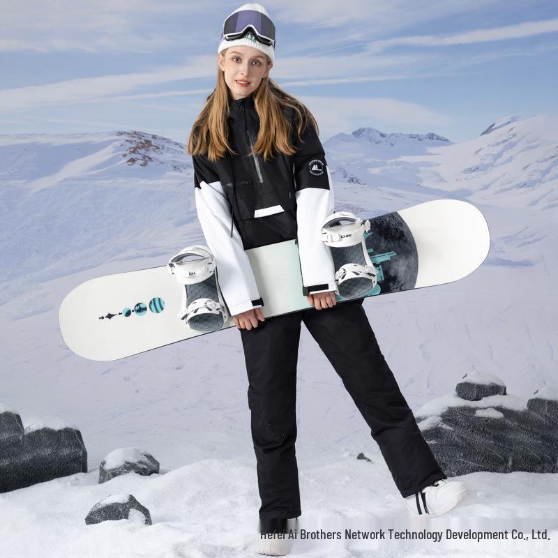 Couple's Ski Suit Set: Windproof, Waterproof, Warm, Breathable - Hoodie for Single/Double Board Skiing.