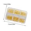 6-Piece Metal Gold & Silver Rhinestone Nail Art Accessories Flat-Back Starburst & Five-Pointed Star Gemstone Embellishments