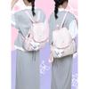 Korean-style canvas backpack for students niche checkered college casual small backpack women's flip cover backpack