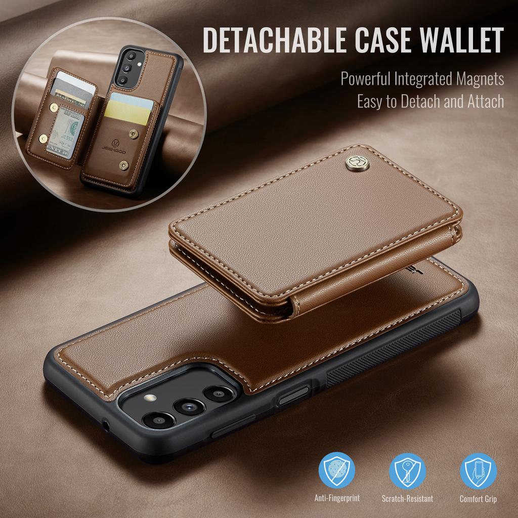 JEEHOOD J05 For Samsung Galaxy A13 5G Case Leather Mobile Cover with Detachable Magnetic Card Bag