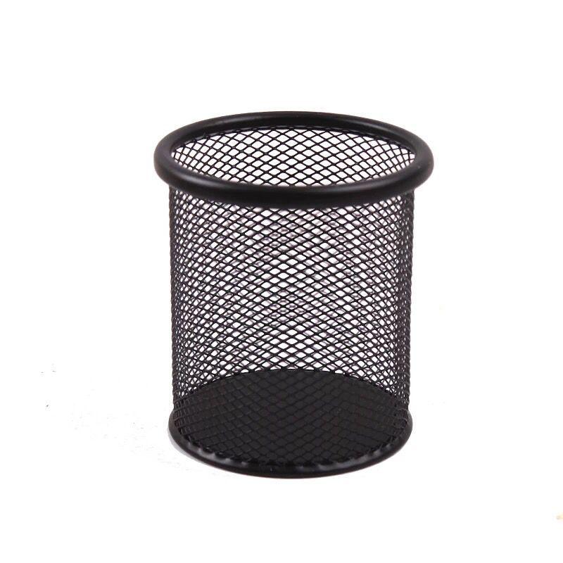 Stylish and Functional Metal Mesh Desktop Stationery Organizer with Three Compartments