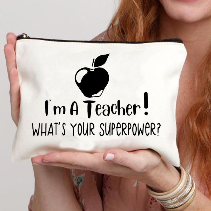 Lipstick Bag Travel Makeup Bag BagsWomen School Teacher Gift Cosmetic Pouch Wallet Portable Pouch