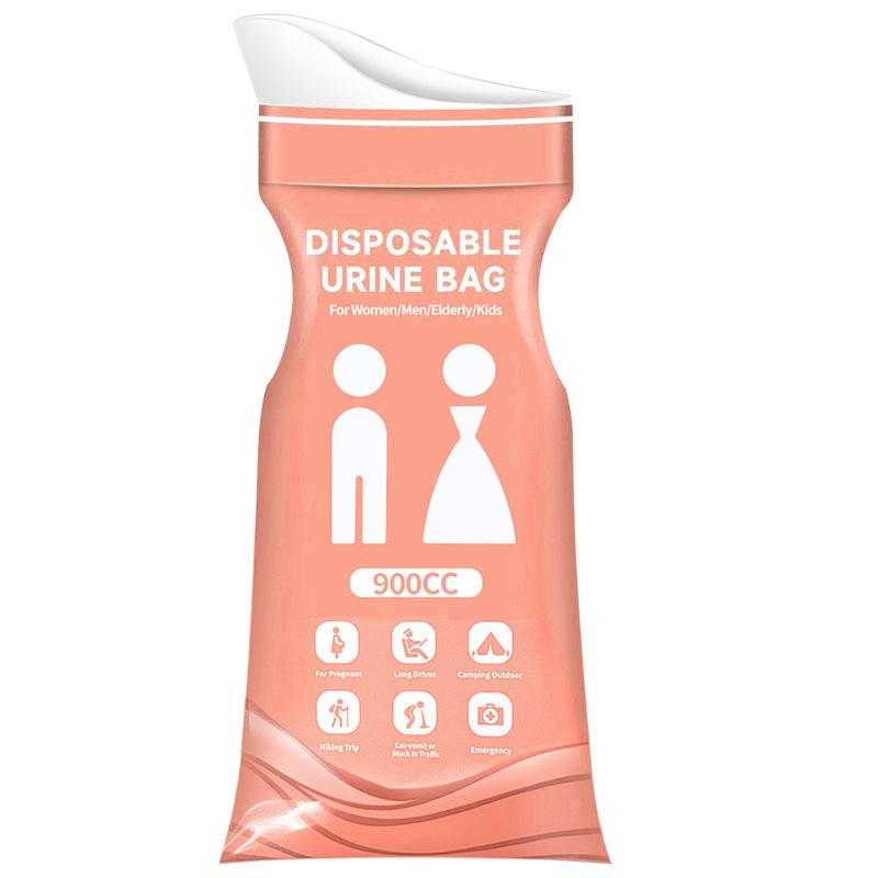 Portable Disposable Unisex Urinal Bag - Clean and Sanitary Emergency Toilet Solution розовый