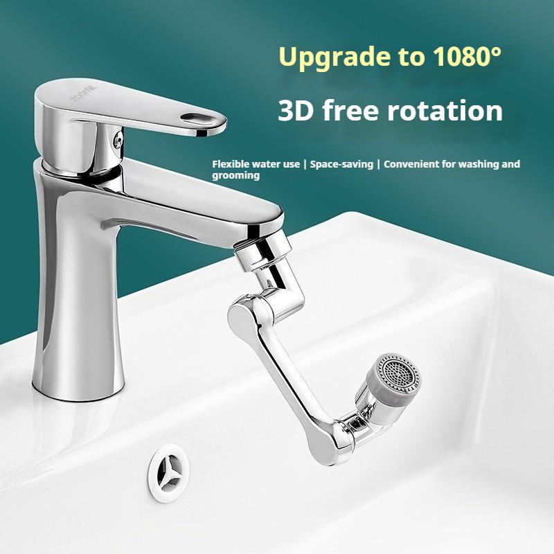 1Pc Splash-Proof 180-Degree Rotatable Robotic Arm Bathroom Sink Spout Extension Faucet Aerator Connector