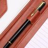 Elegant PU Leather Document Folder With Secure Magnetic Buckle Closure And Place Sign Ones Name Pen Storage Folder A4 Folder