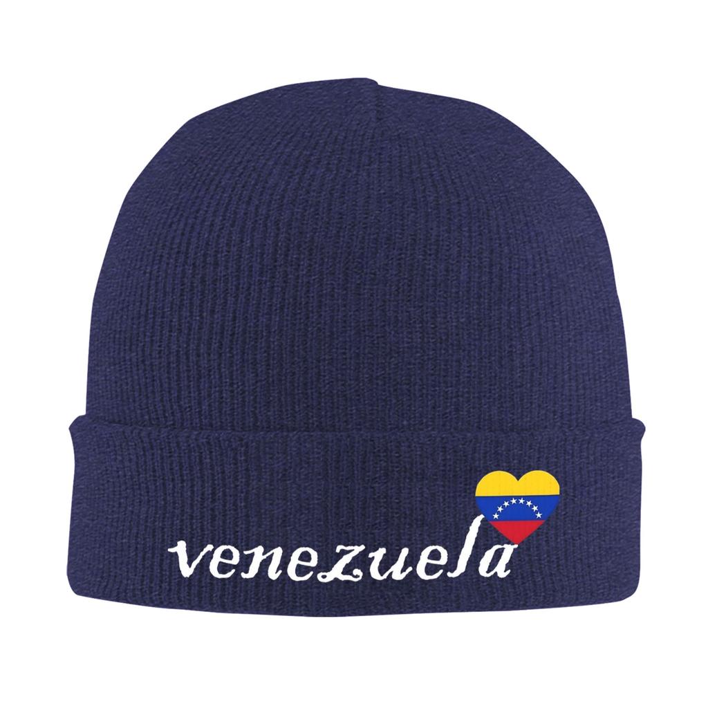 Venezuela With Heart Flag Venezuelan Knitted Hat Womens Unisexs Beanies Winter Hats Acrylic  Warm Cap
