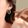 White Zircon Earrings French Retro Light Luxury High-end Earrings Temperament Fashionable Versatile Earrings Women