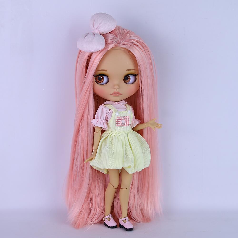 ICY DBS Blyth Doll BJD Joint Body Brown Skin Matte Face Cute Bow Doll 1/6 30cm Girl Gift Anime SD