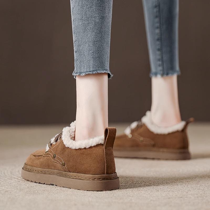 Winter fluffy shoes women wear fleece single shoes new women's shoes soft sole women