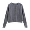 Chuyu Women's 2025 Spring Retro Cable Knit Short Cardigan