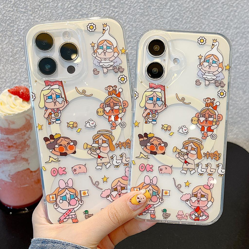 Cute Cartoon Magnetic Case For iPhone 17 16 Pro 15 14 Pro Max Cover Magsafe Cases for iPhone 17Pro